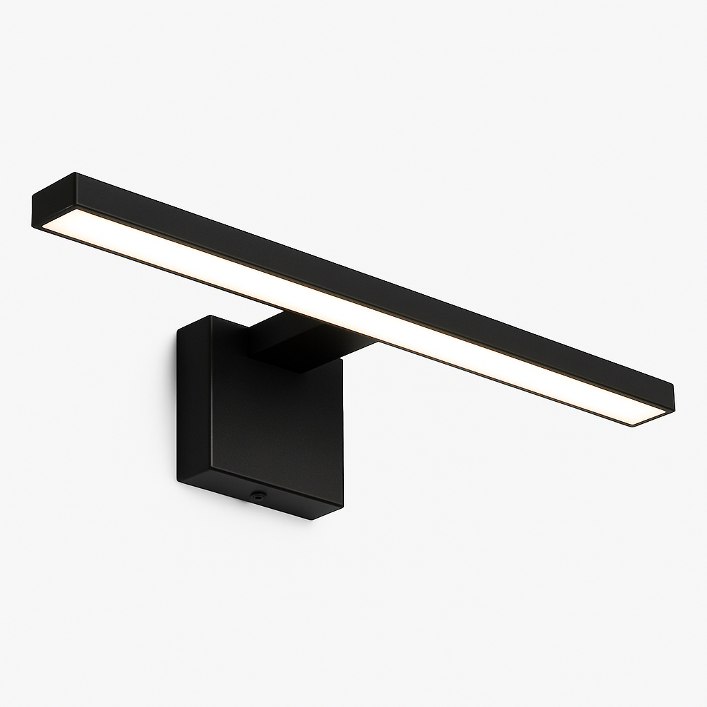 Homes Elite Modern Black LED Vanity Wall Light  Sleek Bathroom Mirror Lighting Fixture