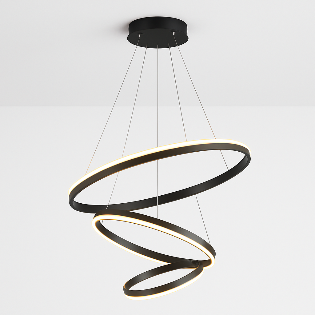 Homes Elite Modern LED Spiral Chandelier – Adjustable Color Temperature Pendant Light , Hanging Ceiling Fixture for Living Room, Dining Room, or Hall