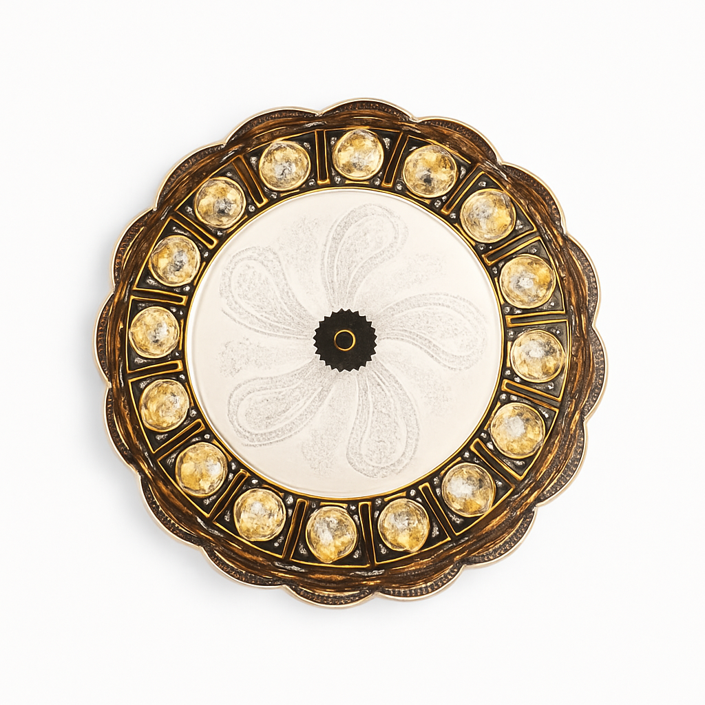 Homes Elite Ornate Crystal Flush Mount Ceiling Light Gold Finish, Floral Motif