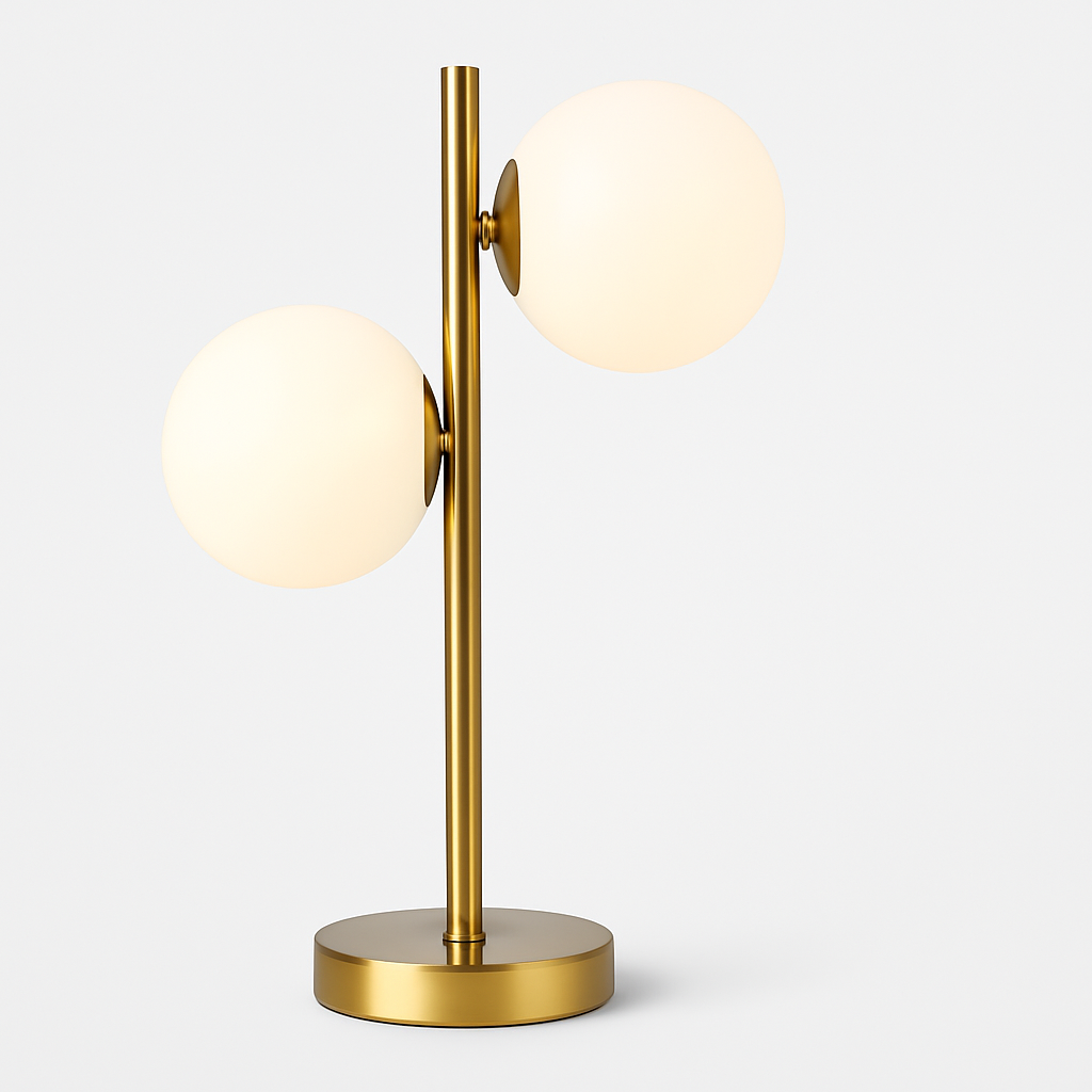 Homes Elite Modern Gold & Black Bedside Lamp Sleek Fabric Shade Table Lamp for Bedroom or Living Room Décor