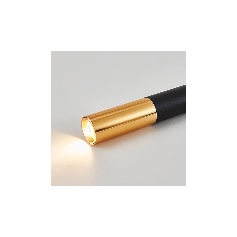 Homes Elite Modern Black & Gold Cylinder Pendant Light  Minimalist Hanging Ceiling Lamp
