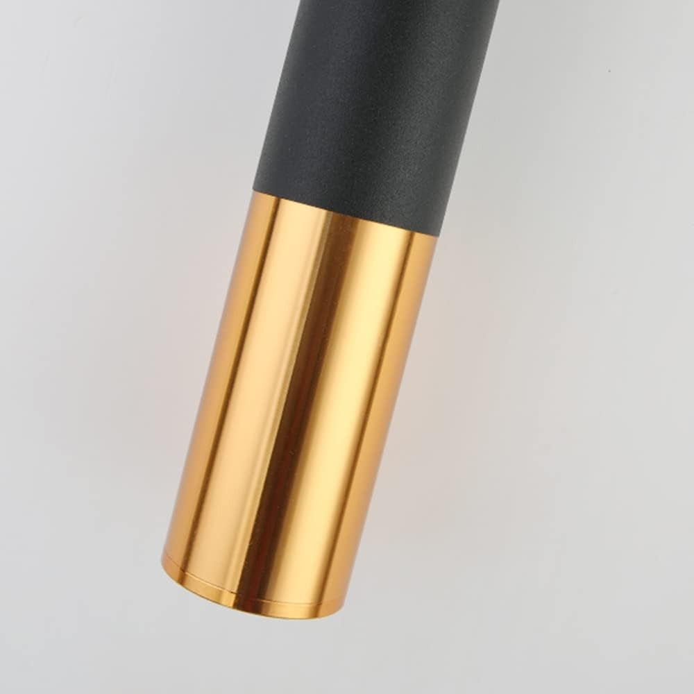 Homes Elite Modern Black & Gold Cylinder Pendant Light  Minimalist Hanging Ceiling Lamp