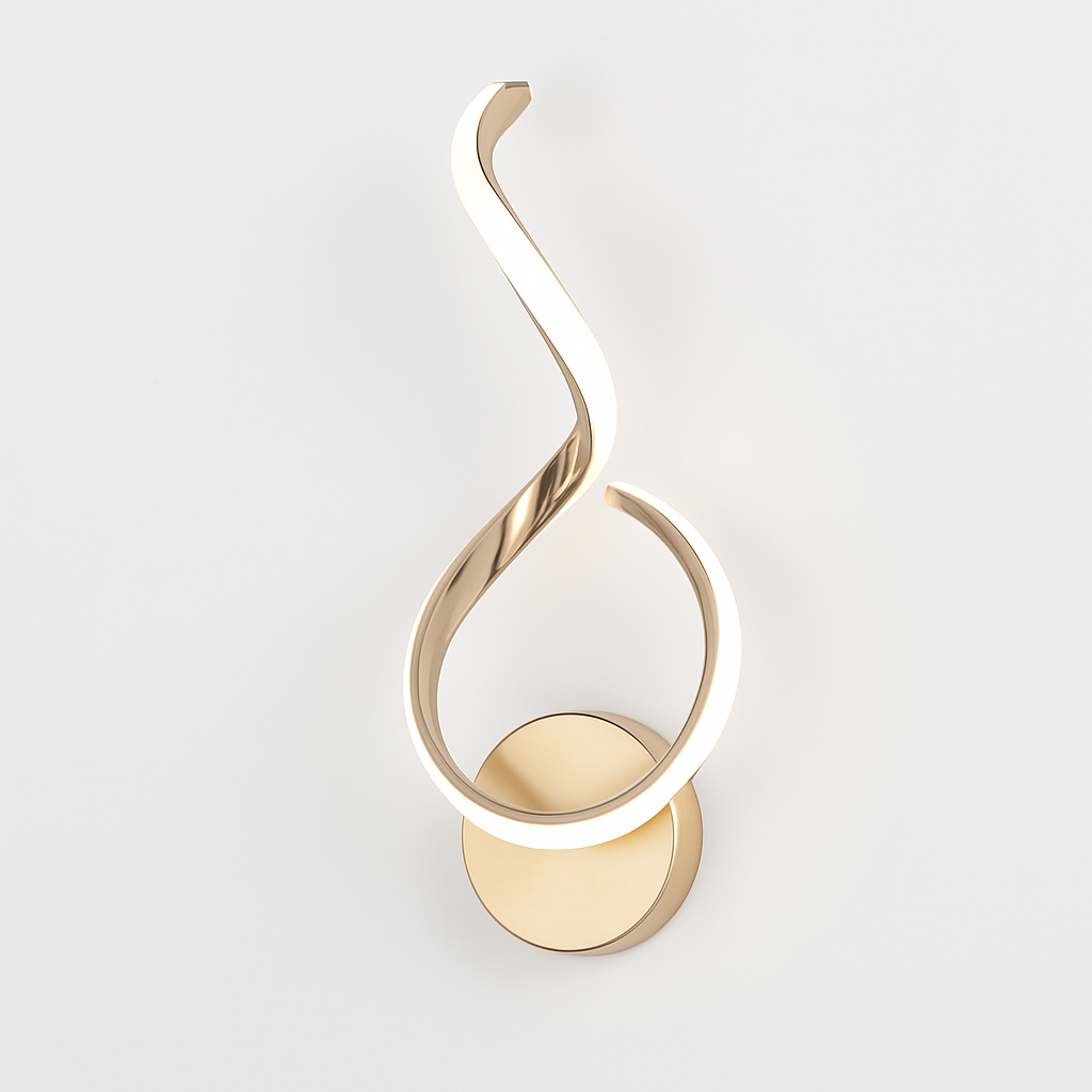 Homes Elite Modern Artistic LED Wall Light Gold Wave Design Sconce for Living & Bedroom