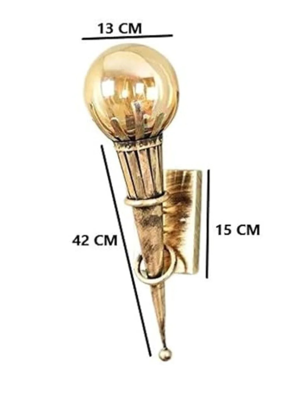 Homes Elite Mashal Antique Wall Light – Rustic Brass Glass Lamp for Bedroom, Living Room, or Restaurant (1 Pc, Bulb Not Included)