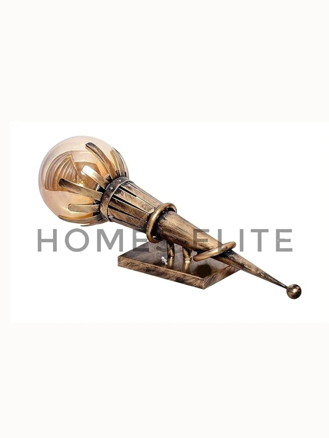 Homes Elite Mashal Antique Wall Light – Rustic Brass Glass Lamp for Bedroom, Living Room, or Restaurant (1 Pc, Bulb Not Included)