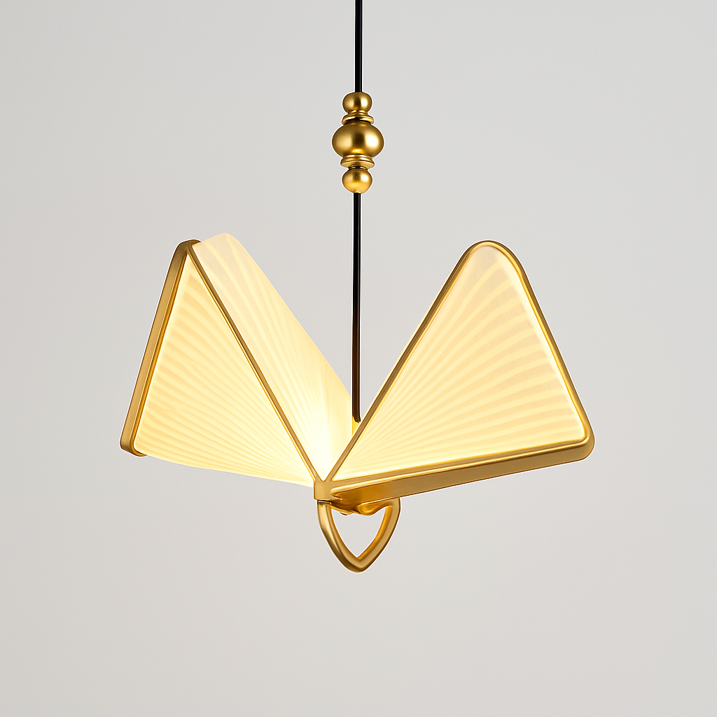 Homes Elite Modern Origami-Inspired LED Pendant Light Sculptural Bedside Hanging Lamp for Bedroom or Reading Nook