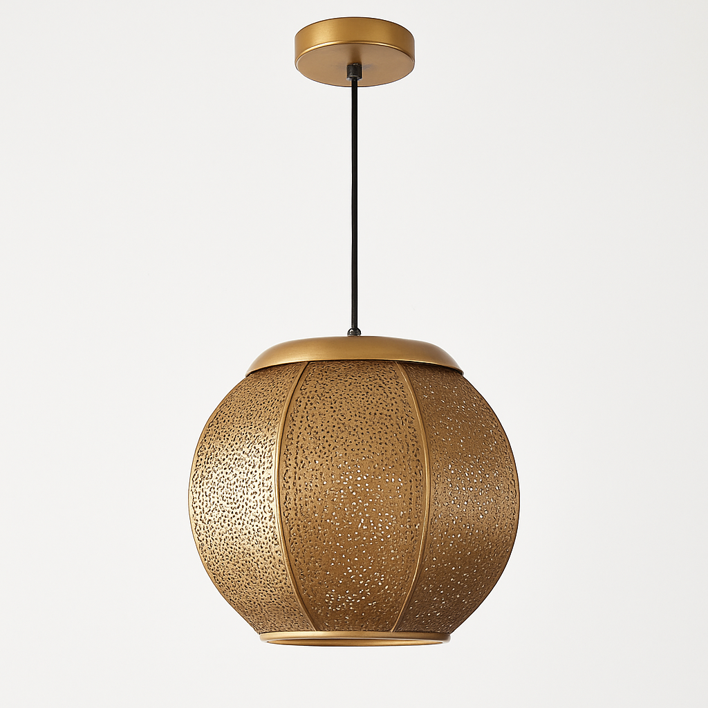 Homes Elite Modern Globe Pendant Light Perforated Metal Dome for Soft Ambient Glow