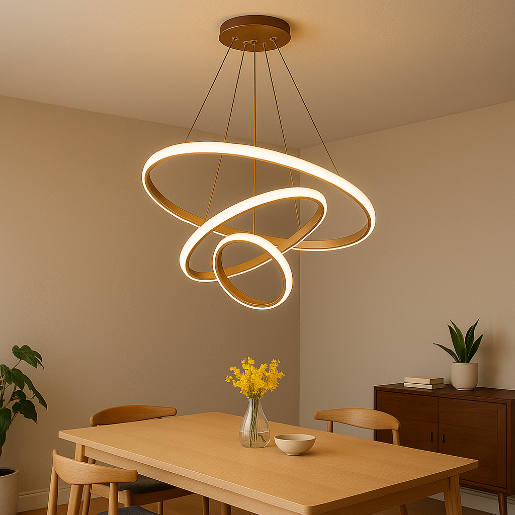 Homes Elite  Modern LED Spiral Chandelier Adjustable Color Temperature Pendant Light for Living Room, Dining Room, or Hall