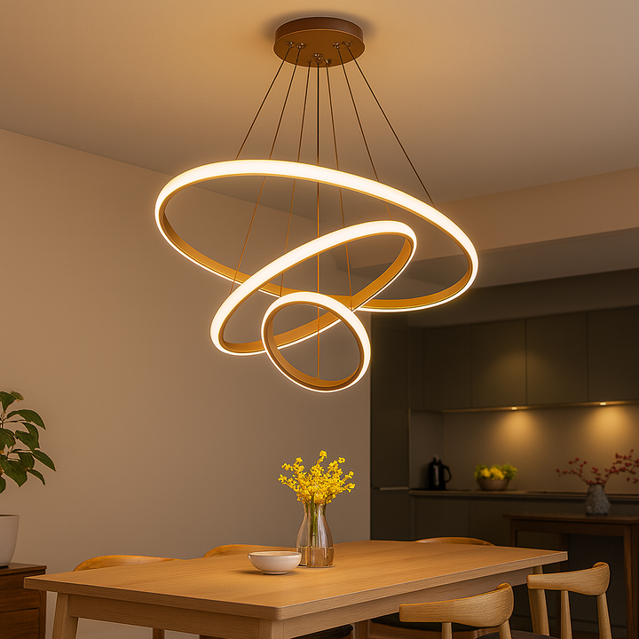 Homes Elite  Modern LED Spiral Chandelier Adjustable Color Temperature Pendant Light for Living Room, Dining Room, or Hall