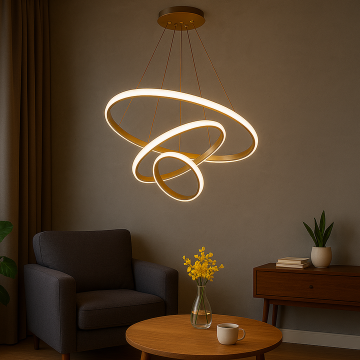 Homes Elite  Modern LED Spiral Chandelier Adjustable Color Temperature Pendant Light for Living Room, Dining Room, or Hall