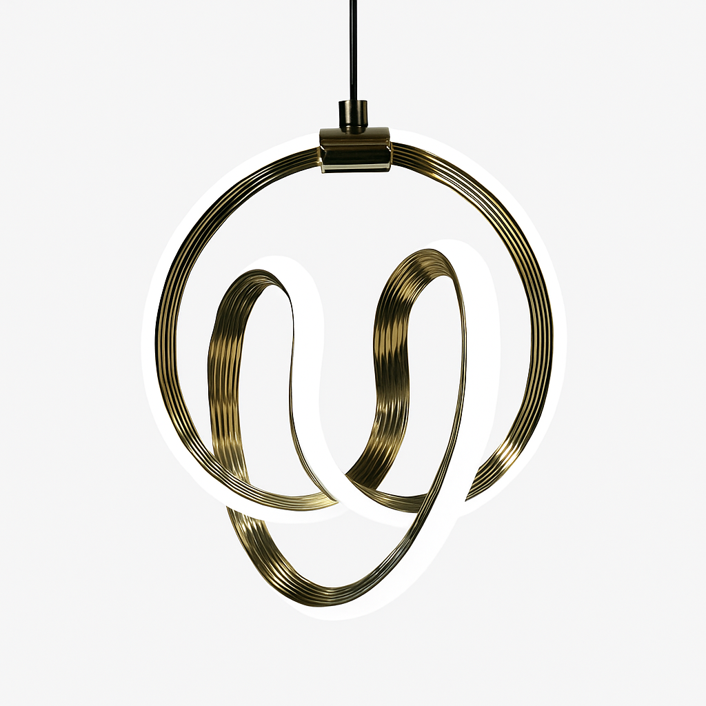 Homes Elite Modern LED Spiral Pendant Light  Sculptural Artistic Ceiling Fixture for Living Room or Lounge