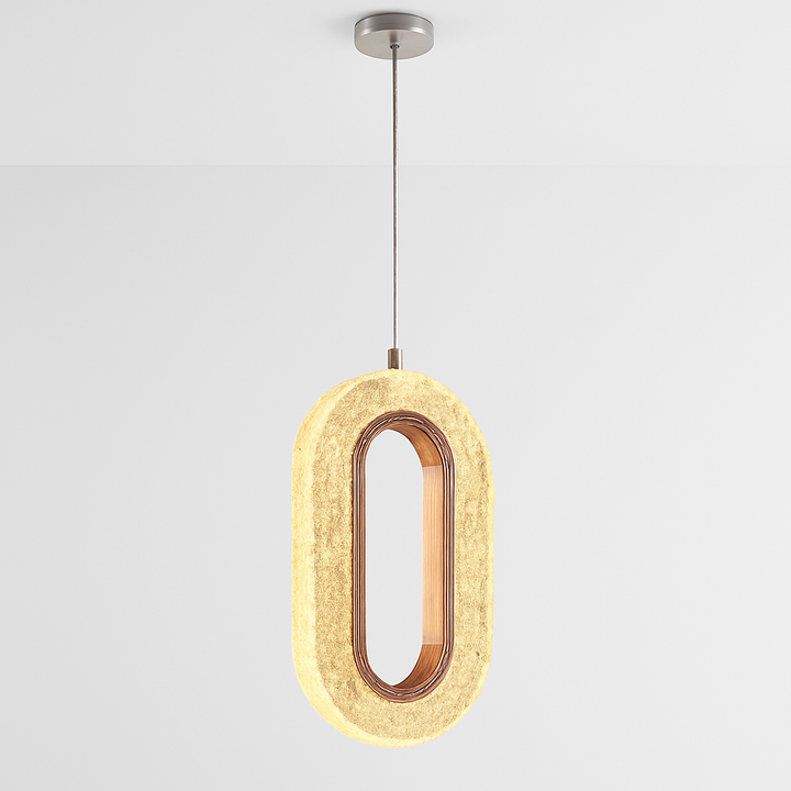 Homes Elite Contemporary Oval LED Pendant Light Textured Acrylic with Warm Glow