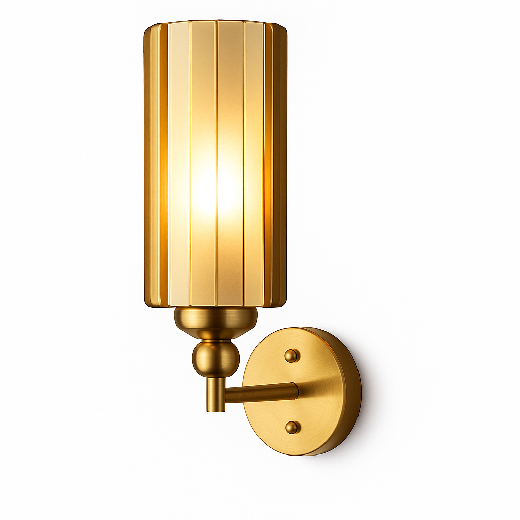 Homes Elite Vintage Brass Wall Lamp with Frosted Glass Flower Shade