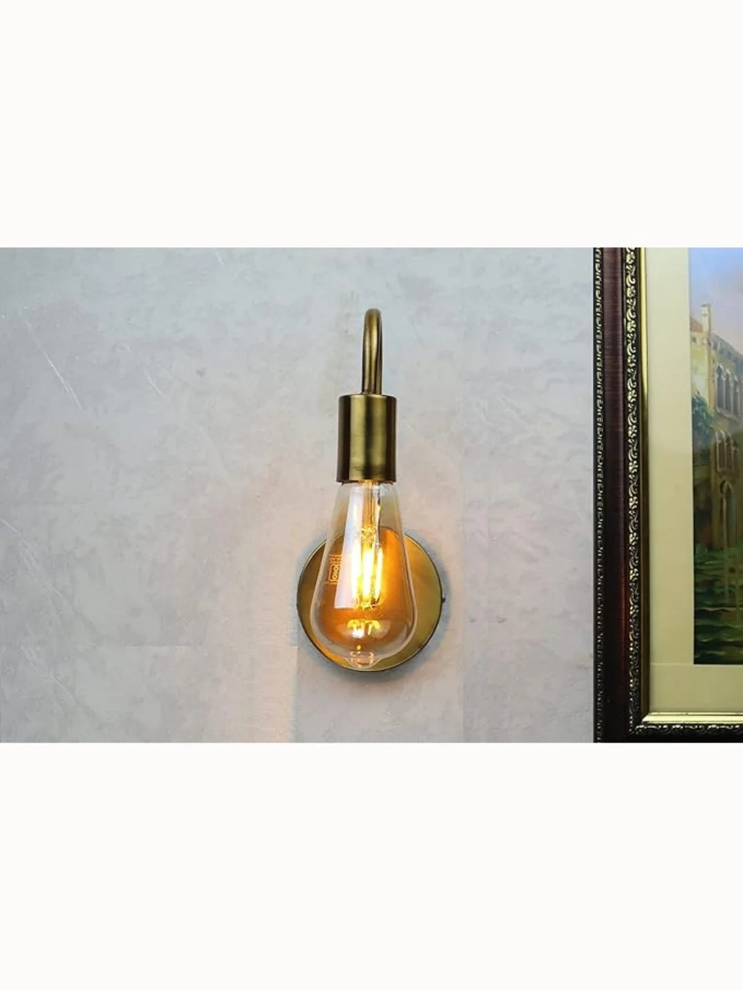 Homes Elite Edison Wall Sconce – Brushed Brass Antique Wall Light for Mirror, Bedroom & Living Room