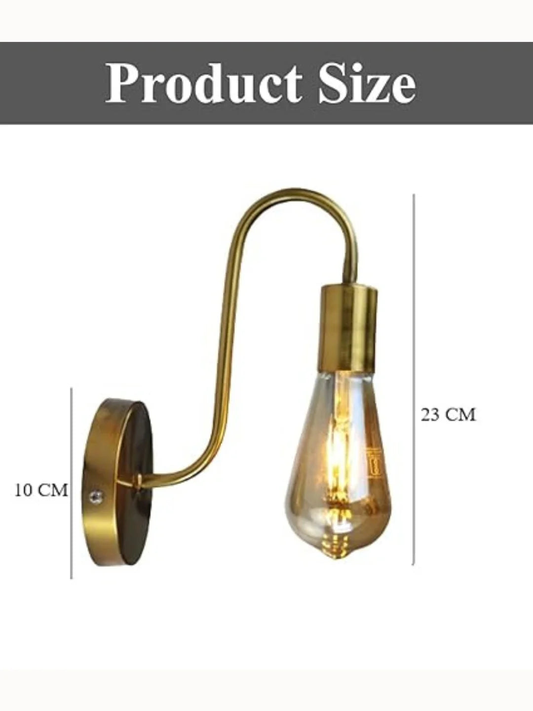 Homes Elite Edison Wall Sconce – Brushed Brass Antique Wall Light for Mirror, Bedroom & Living Room