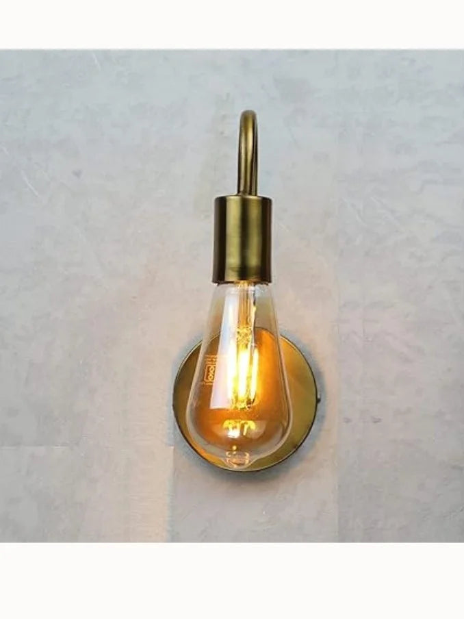 Homes Elite Edison Wall Sconce – Brushed Brass Antique Wall Light for Mirror, Bedroom & Living Room