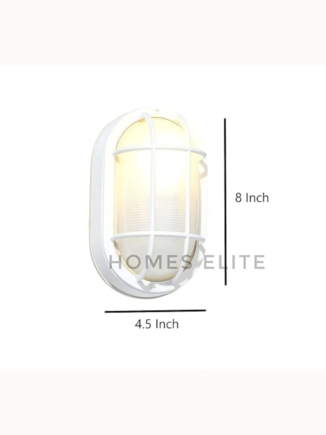 Homes Elite Oval Bulkhead Wall Lamp – Waterproof Decorative Sconce for Balcony, Roof & Entryway (Pack of 2, Bulbs Not Included)