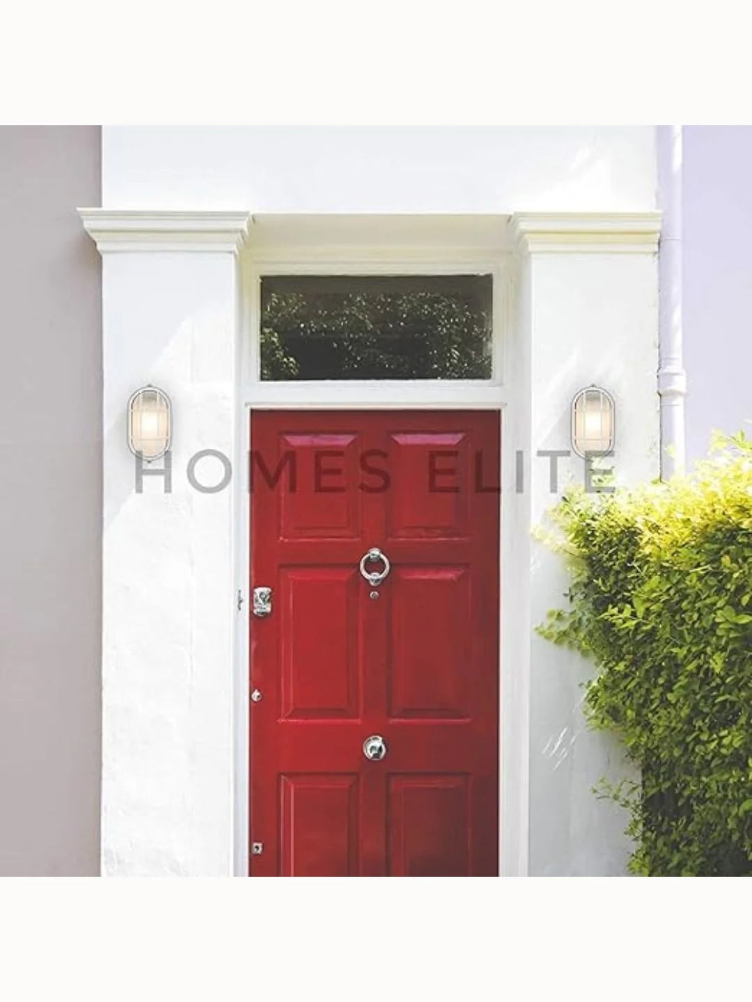 Homes Elite Outdoor Bulkhead Wall Lamp – Oval Waterproof Roof & Entry Light with White Plastic Body (Pack of 1, Bulb Not Included)