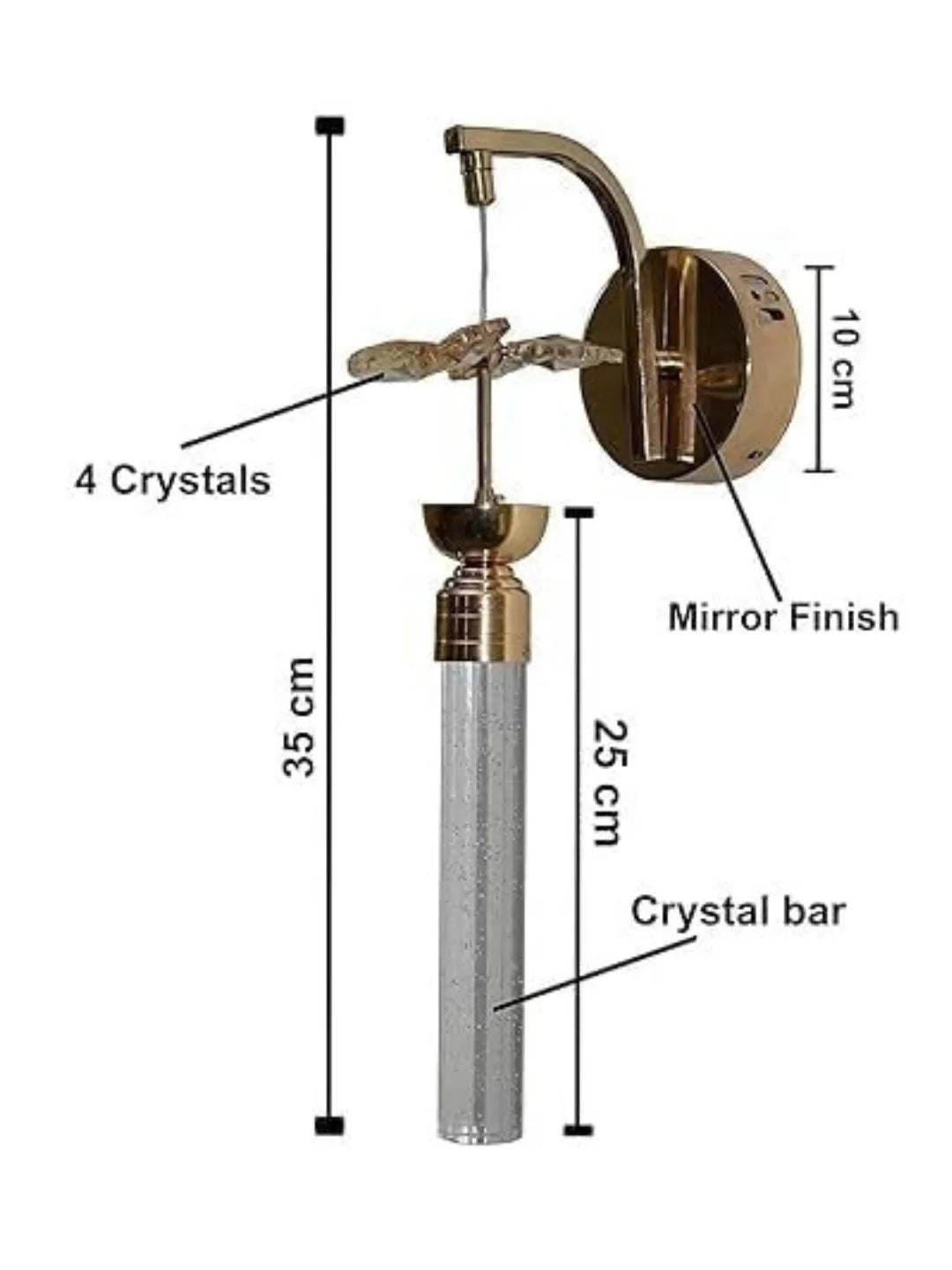 Homes Elite Crystal Flower LED Wall Light – Modern Wall Sconce for Bedroom & Living Room (3000K–6000K, 8W)