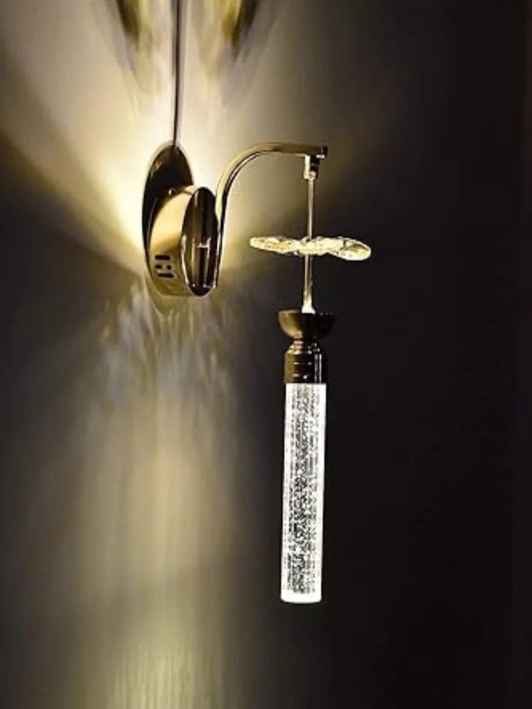 Homes Elite Crystal Flower LED Wall Light – Modern Wall Sconce for Bedroom & Living Room (3000K–6000K, 8W)