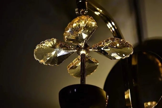 Homes Elite Crystal Flower LED Wall Light – Modern Wall Sconce for Bedroom & Living Room (3000K–6000K, 8W)