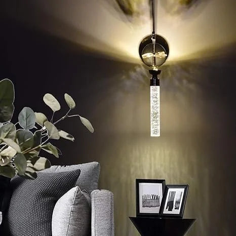 Homes Elite Crystal Flower LED Wall Light – Modern Wall Sconce for Bedroom & Living Room (3000K–6000K, 8W)