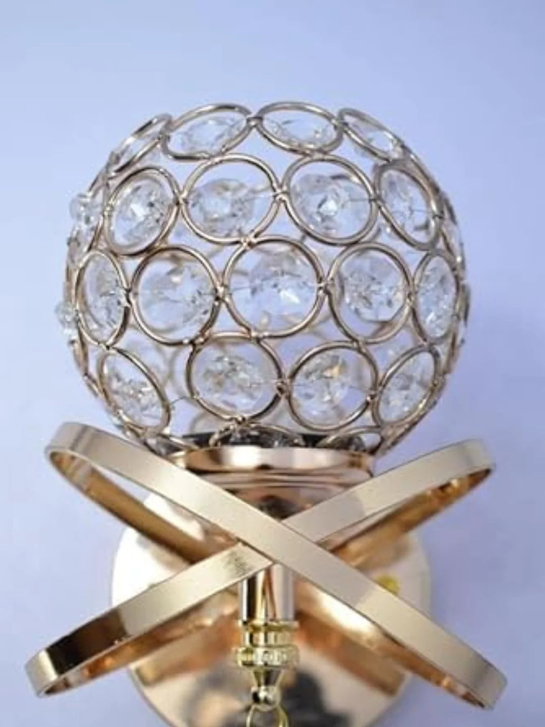 Homes Elite Crystal LED Wall Sconce – Modern Indoor Light with Gold Base & K9 Crystal Globe