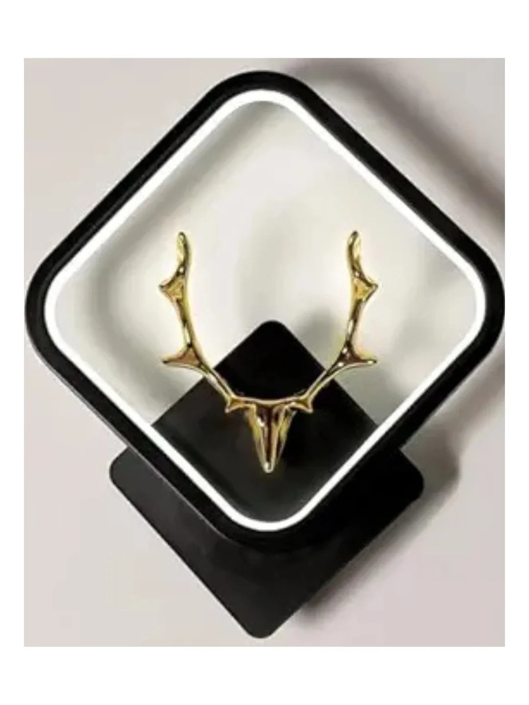 Homes Elite Diamond Shape LED Wall Lamp – Modern Black & Gold Accent Sconce Light