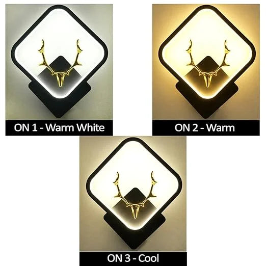Homes Elite Diamond Shape LED Wall Lamp – Modern Black & Gold Accent Sconce Light