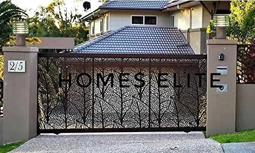 Homes Elite Outdoor Gate Light – Stainless Steel Pillar Lamp with Glass Shade, Waterproof Exterior Lighting for Garden & Entryway (Bulb Not Included)