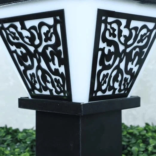Homes Elite Outdoor Gate Light – Square Pillar Lamp with Unbreakable PVC Shade, Waterproof Garden & Entrance Light (Bulb Not Included)