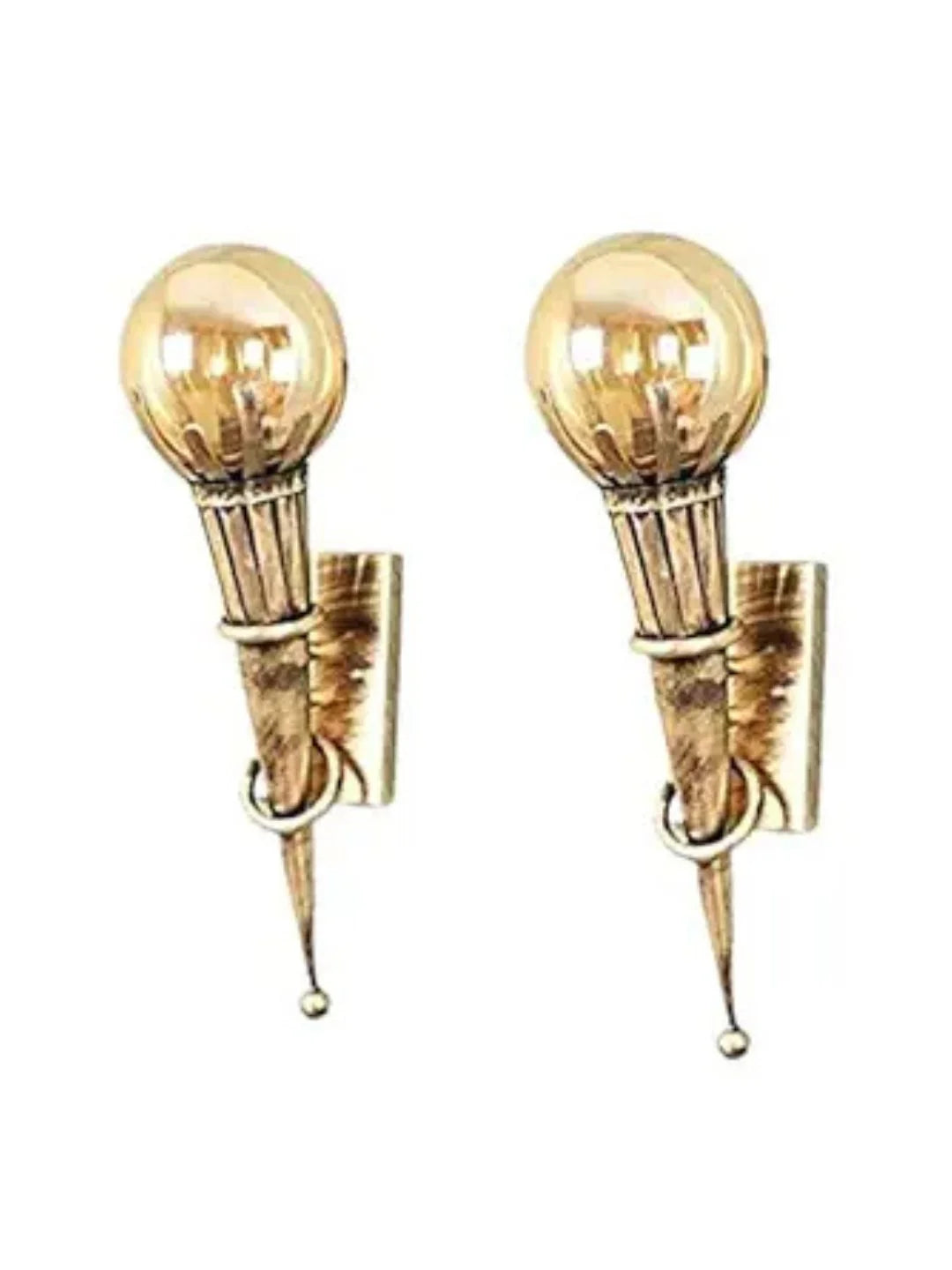 Homes Elite Mashal Antique Wall Light – Rustic Brass Gold Glass Sconce for Bedroom & Living Room (Set of 2, Bulbs Not Included)