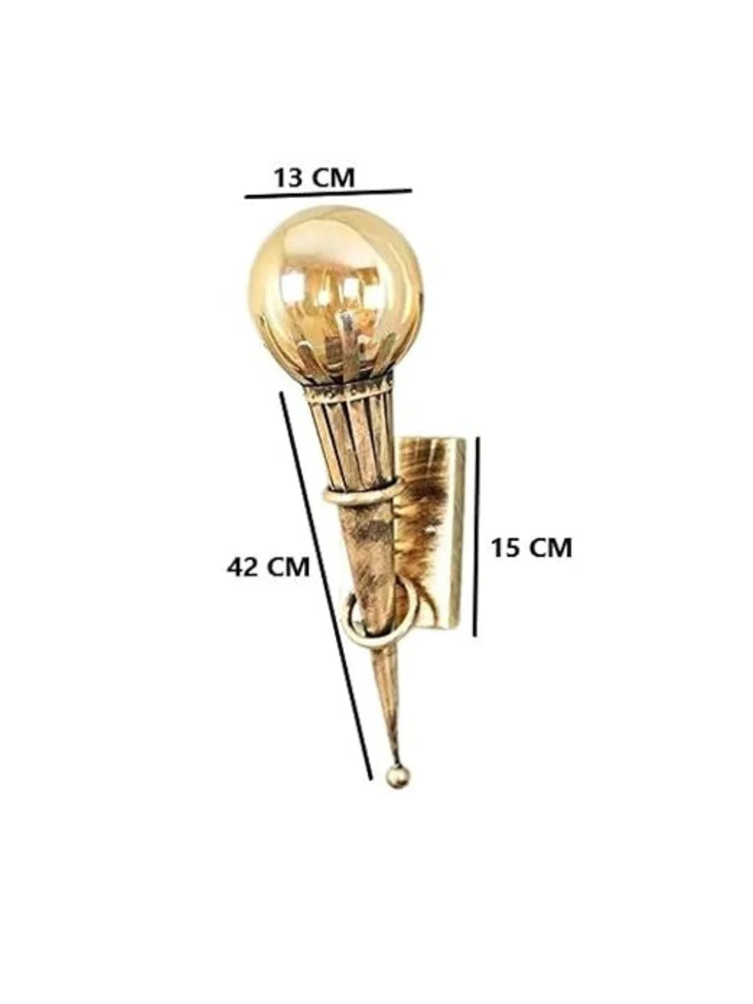 Homes Elite Mashal Antique Wall Light – Rustic Brass Gold Glass Sconce for Bedroom & Living Room (Set of 2, Bulbs Not Included)