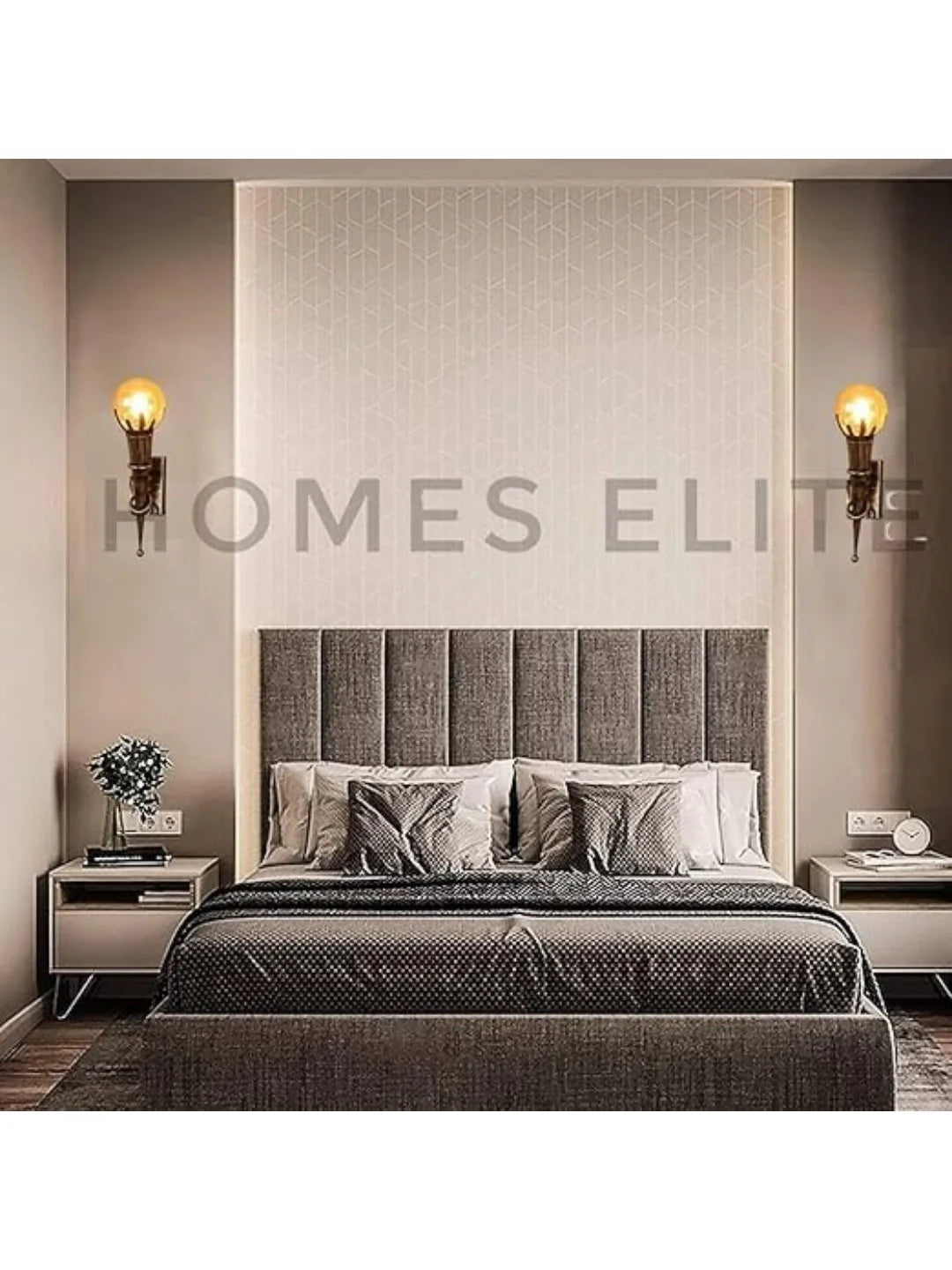 Homes Elite Mashal Antique Wall Light – Rustic Brass Gold Glass Sconce for Bedroom & Living Room (Set of 2, Bulbs Not Included)