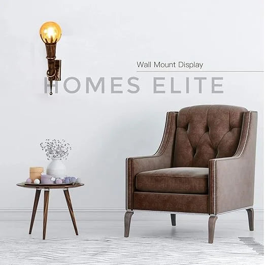 Homes Elite Mashal Antique Wall Light – Rustic Brass Gold Glass Sconce for Bedroom & Living Room (Set of 2, Bulbs Not Included)