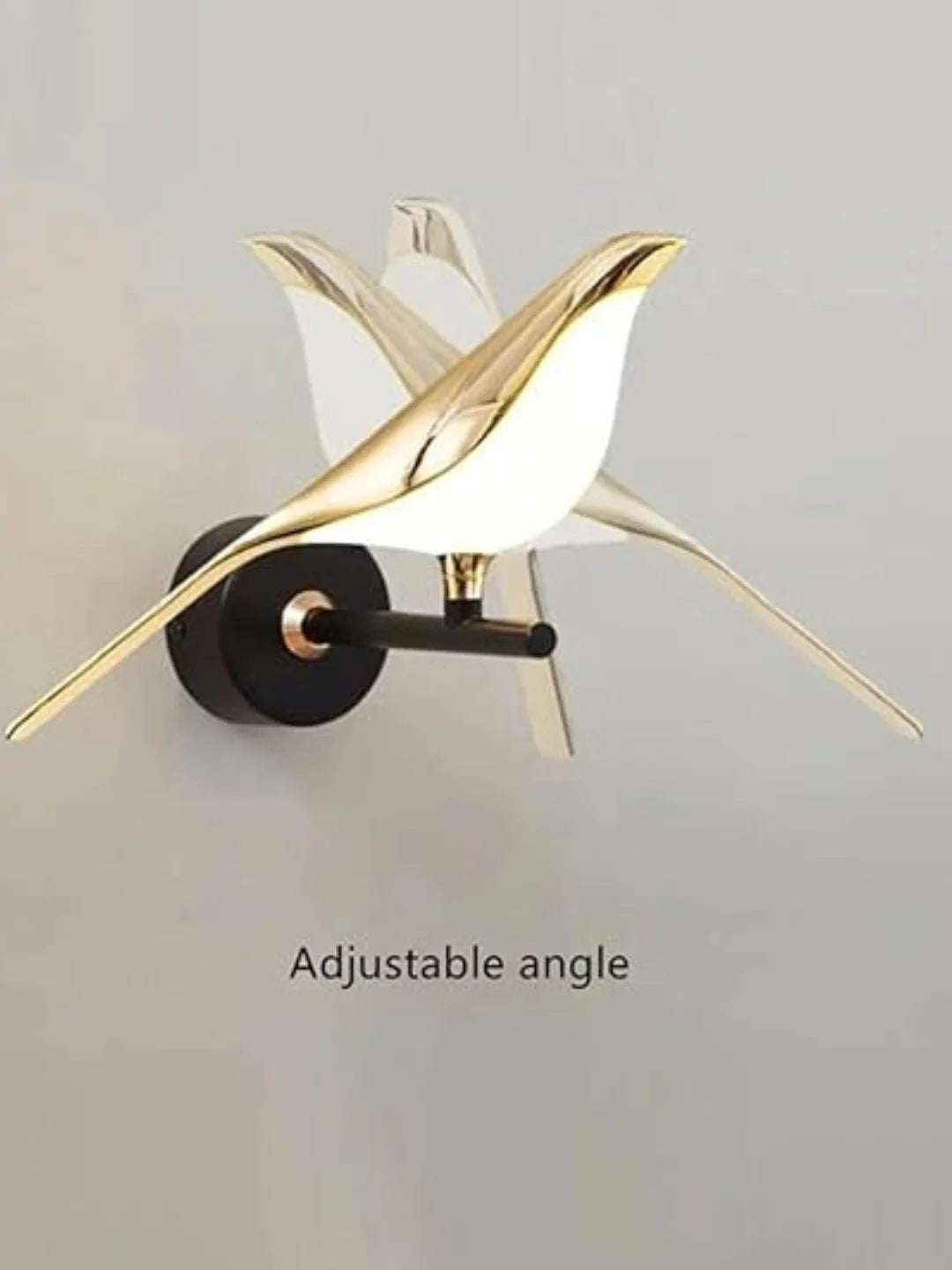 Homes Elite LED Wall Light – Modern Two-Bird Design, Gold & Black Finish, Decorative Indoor Lamp (3000K–6000K)
