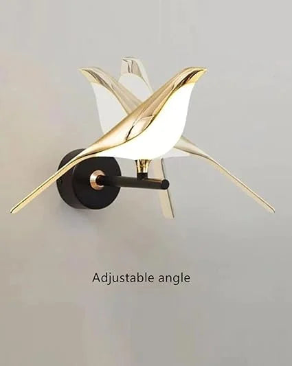Homes Elite LED Wall Light – Modern Two-Bird Design, Gold & Black Finish, Decorative Indoor Lamp (3000K–6000K)