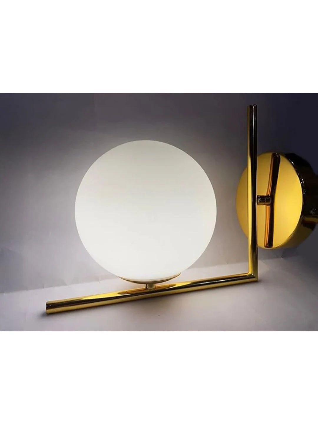 Homes Elite Mid-Century Modern Globe Wall Sconce – Frosted Glass Shade with Stainless Steel Mount (Bulb Not Included)