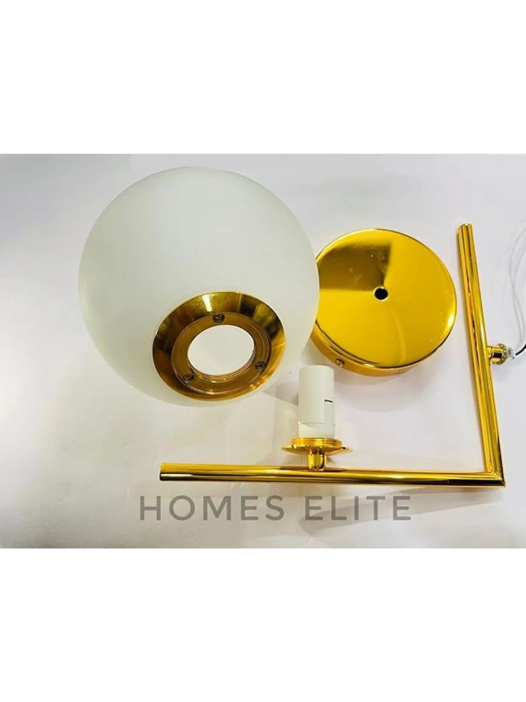 Homes Elite Mid-Century Modern Globe Wall Sconce – Frosted Glass Shade with Stainless Steel Mount (Bulb Not Included)