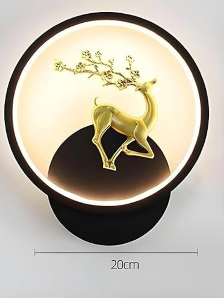 Homes Elite LED Wall Sconce – Modern Decorative Indoor Light with Artistic Deer Circle Design (3000K–6000K)