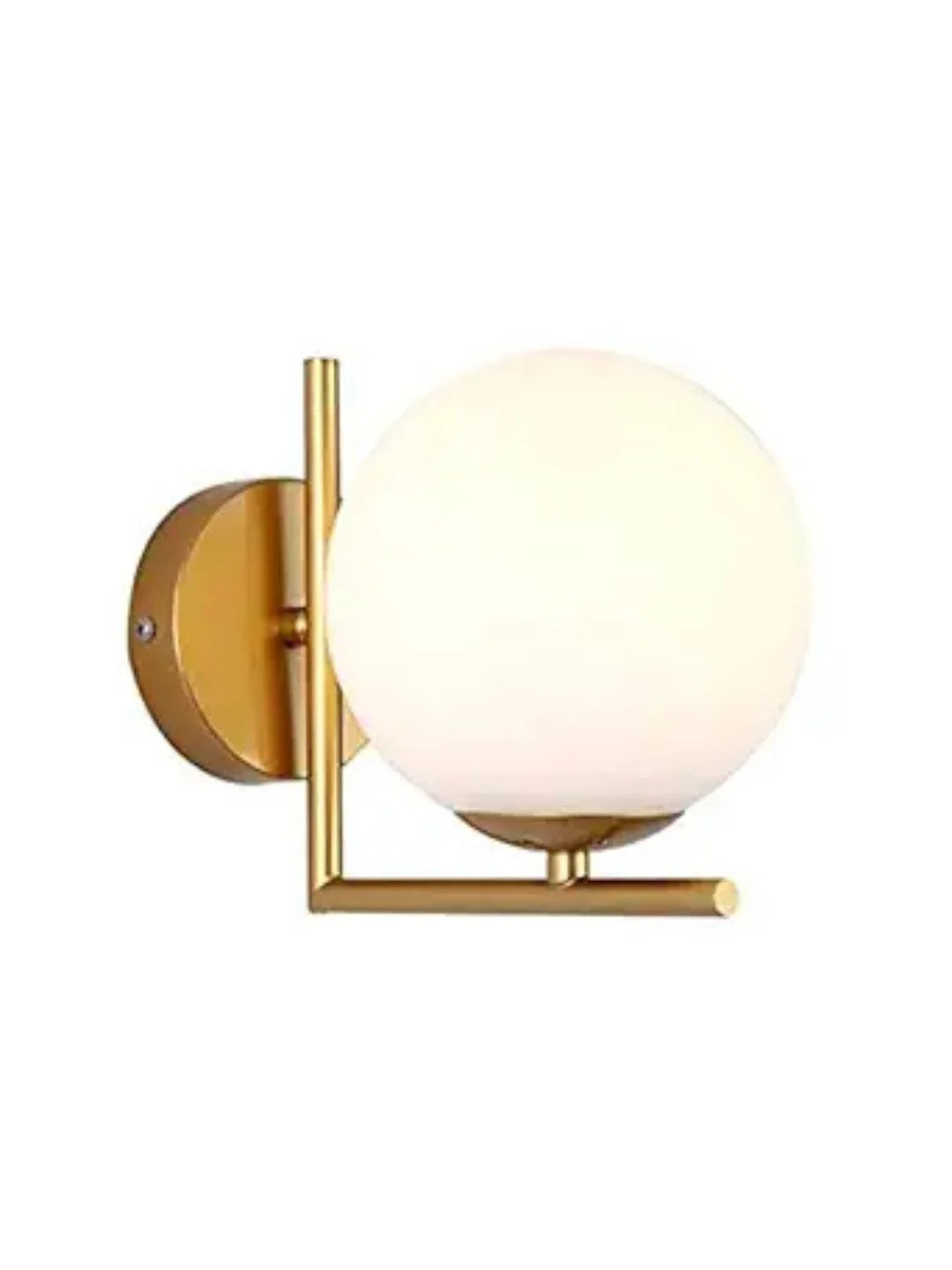 Homes Elite Mid-Century Globe Wall Sconce – Frosted Glass Shade & Stainless Steel Fixture for Bedroom, Living Room, or Dining Room
