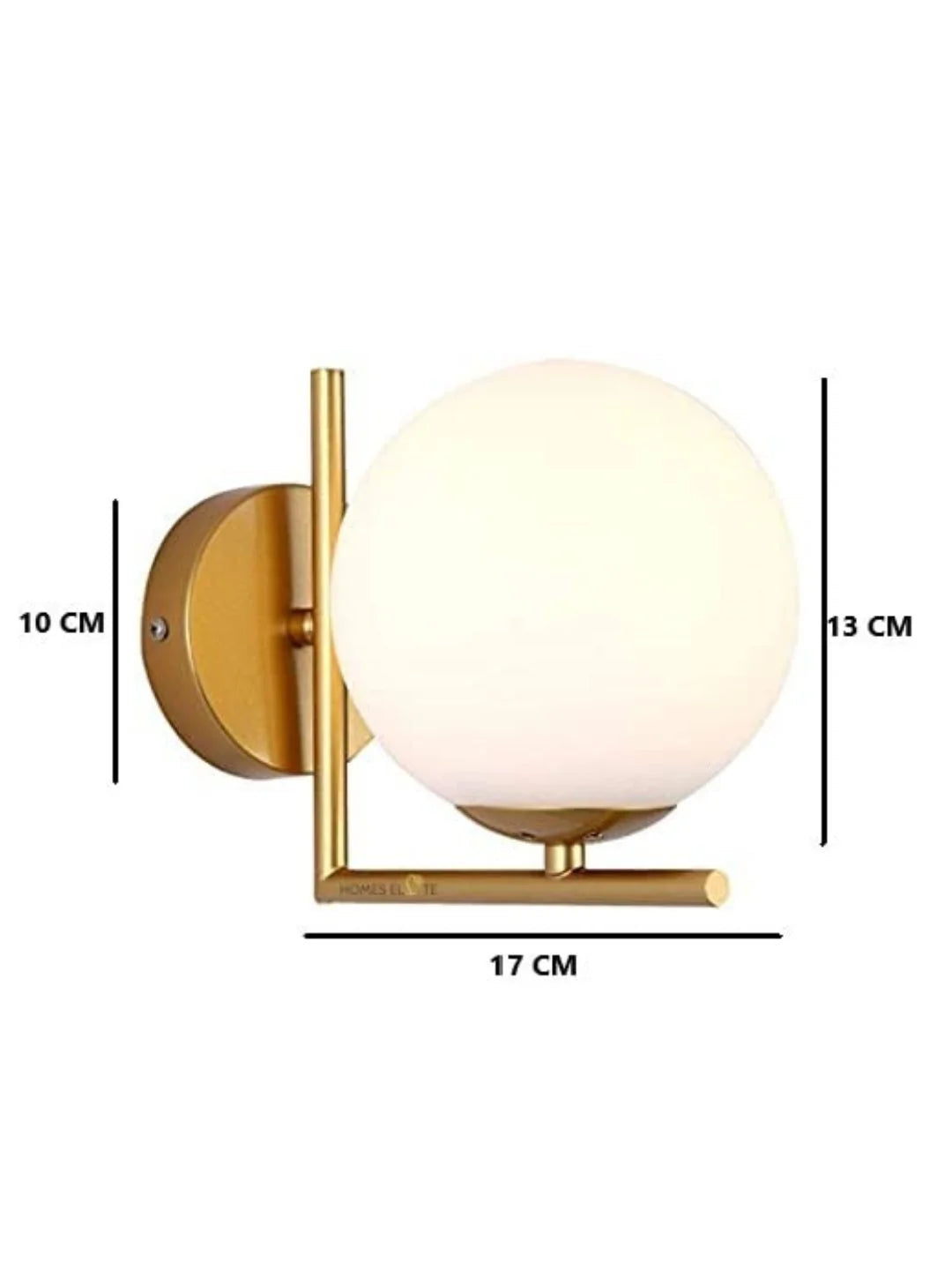 Homes Elite Mid-Century Globe Wall Sconce – Frosted Glass Shade & Stainless Steel Fixture for Bedroom, Living Room, or Dining Room