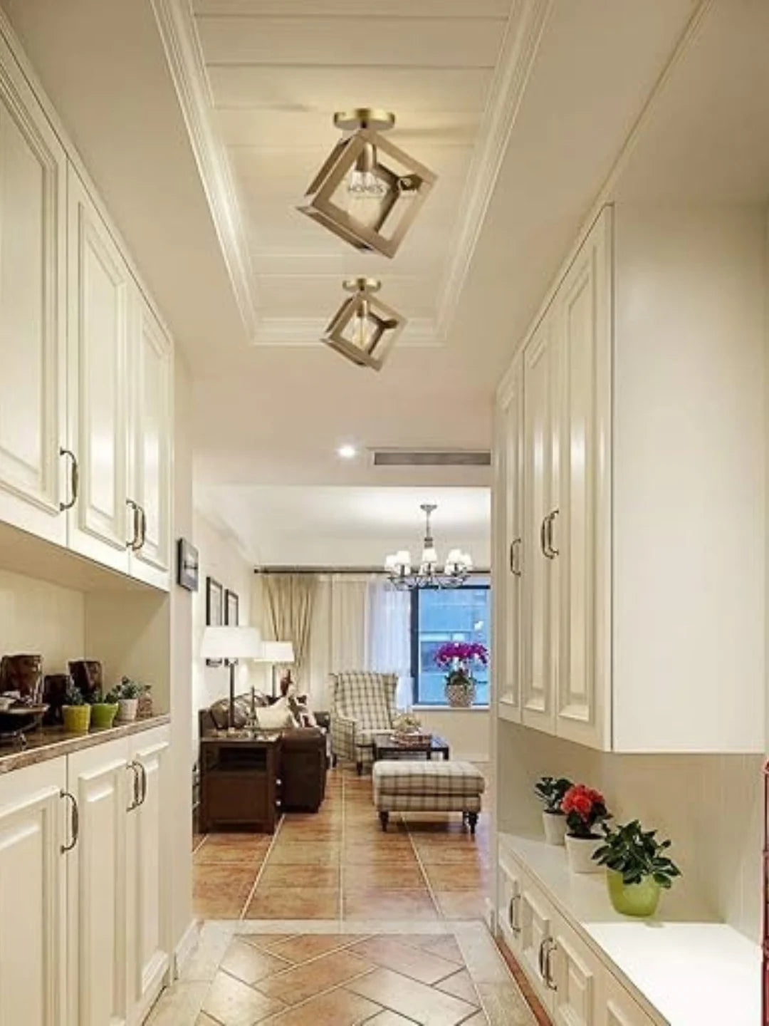 Homes Elite Square Wall & Ceiling Light – Modern Pendant Lamp for Home, Balcony & Bedroom with Filament Bulb