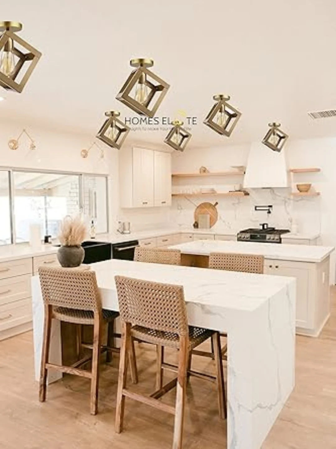 Homes Elite Square Wall & Ceiling Light – Modern Pendant Lamp for Home, Balcony & Bedroom with Filament Bulb