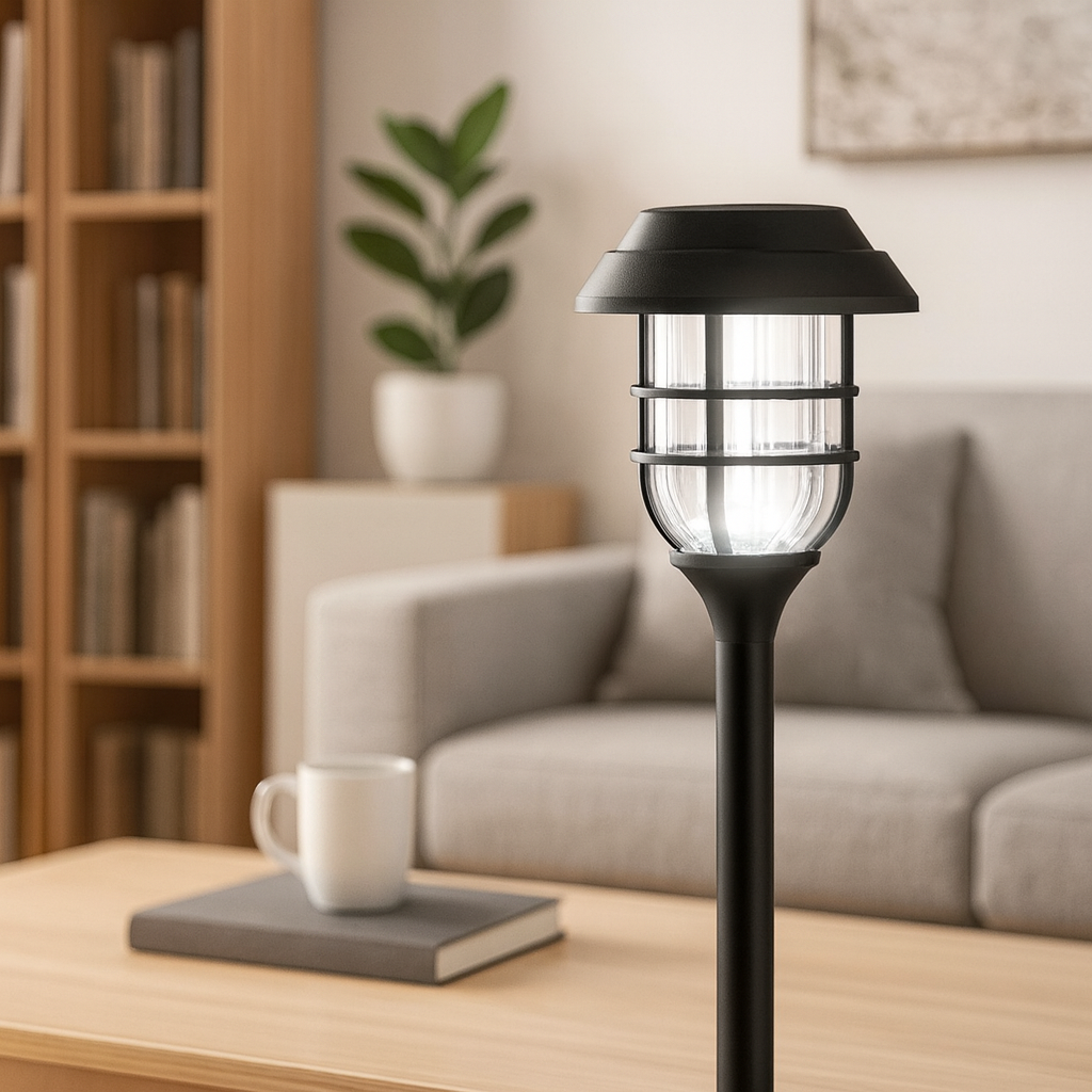 Homes Elite Indoor Solar LED Lamp Minimalist Design with Soft White Light for Home & Office