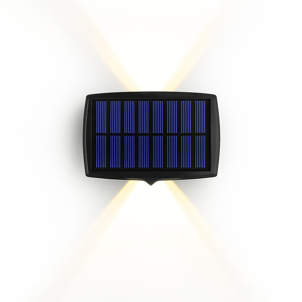 Homes Elite Solar Wall Light Dual Beam Outdoor LED with Motion Sensor & Warm Glow